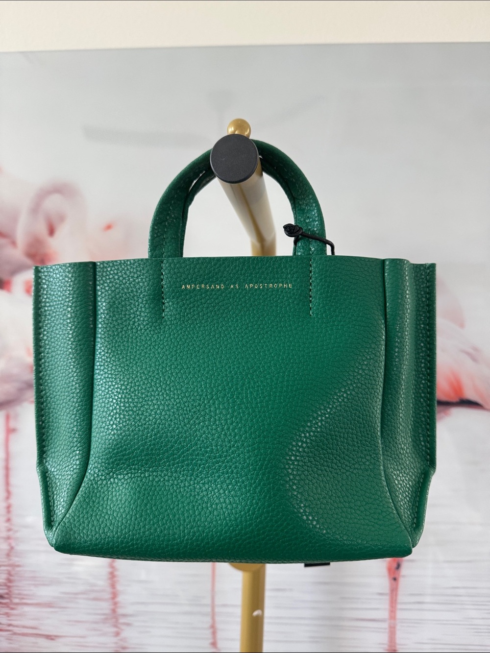 Ampersand As Apostrophe Emerald Green Pebbled Leather Tote